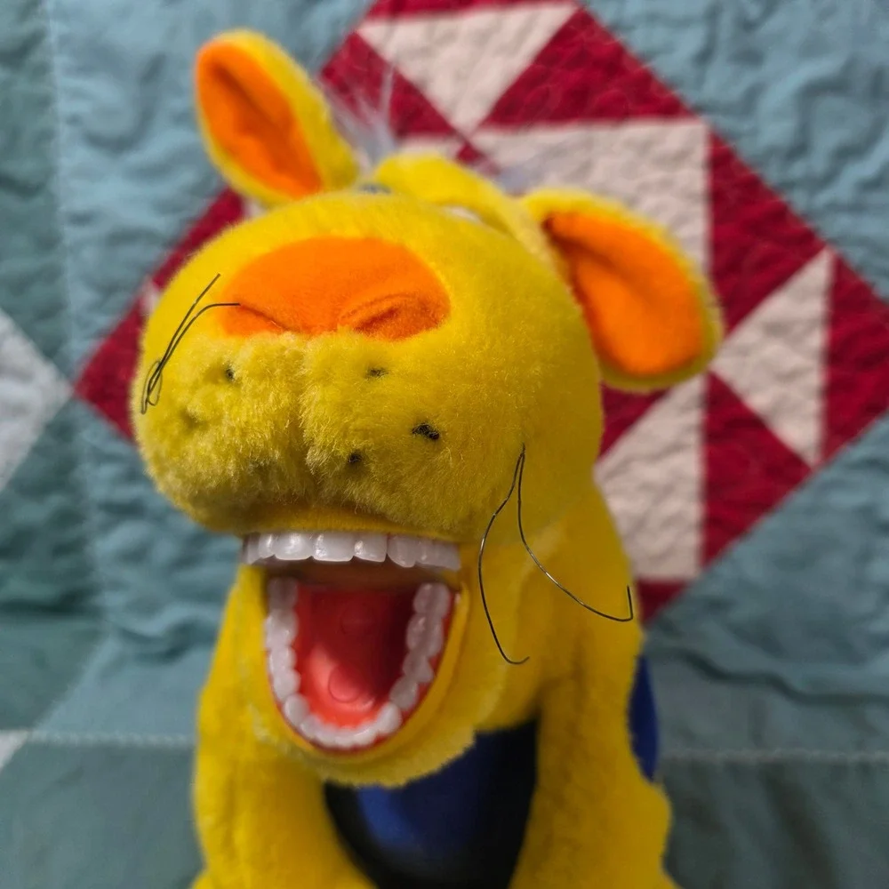 Star Smilez Yellow Dog Plush Dental Hygiene Puppet Blue Spots 10